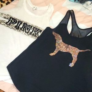 2 VS PINK BLINGED OUT TANKS